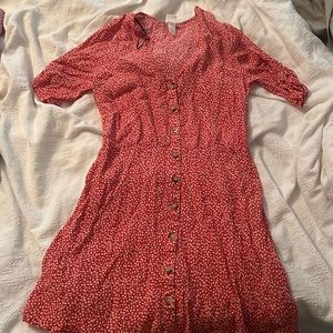 H&M Red 3/4 Sleeve Dress